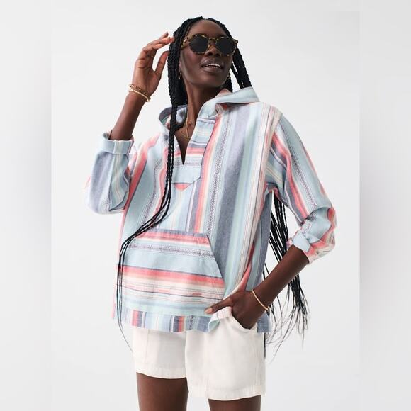 Faherty Tops - Faherty Baja Striped Sierra Poncho